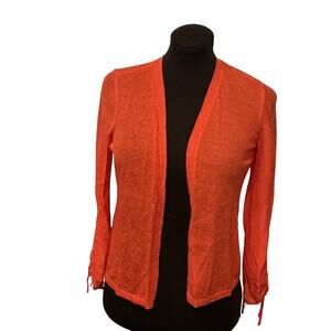 Chicos Women’s Orange Open Cardigan Shrug Size Chico Size 0/Small Vacation